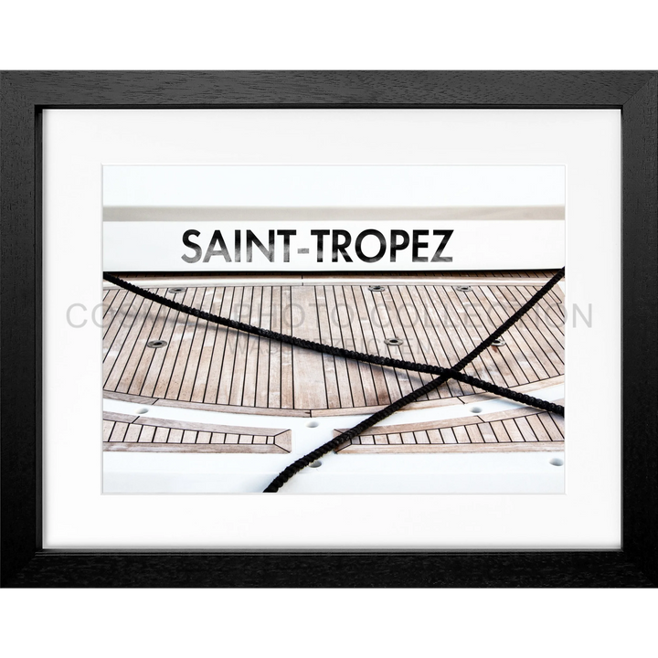 Poster ’Boot Hafen’ Saint Tropez ST09A - Schwarz 3cm