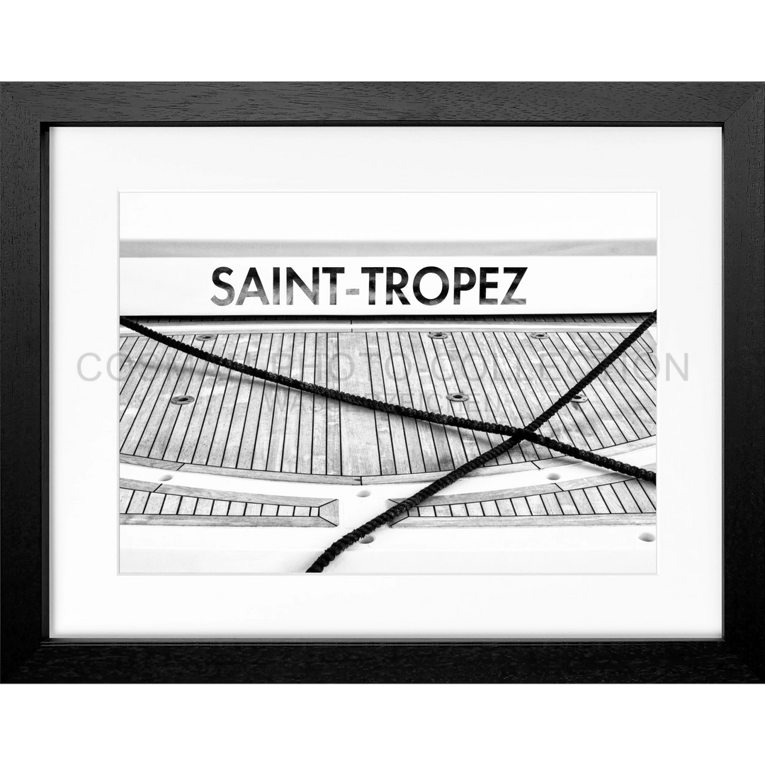 Poster ’Boot Hafen’ Saint Tropez ST09A - Schwarz 3cm