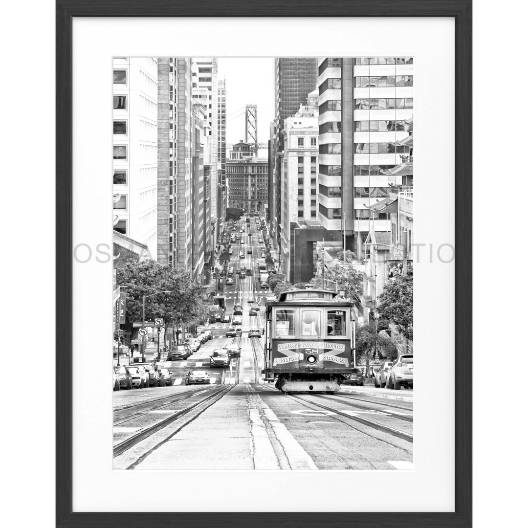 Poster San Francisco SF30 - Schwarz matt 1.5cm / Motiv: