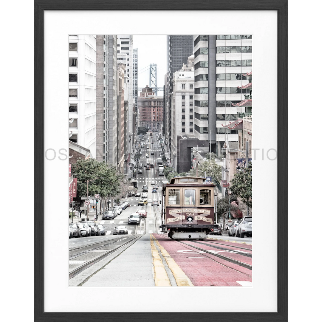 Poster San Francisco SF30 - Schwarz matt 1.5cm / Motiv: