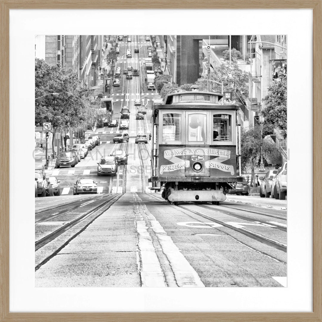 Poster ’Cable Cars’ San Francisco SF30Q - Eiche Furnier