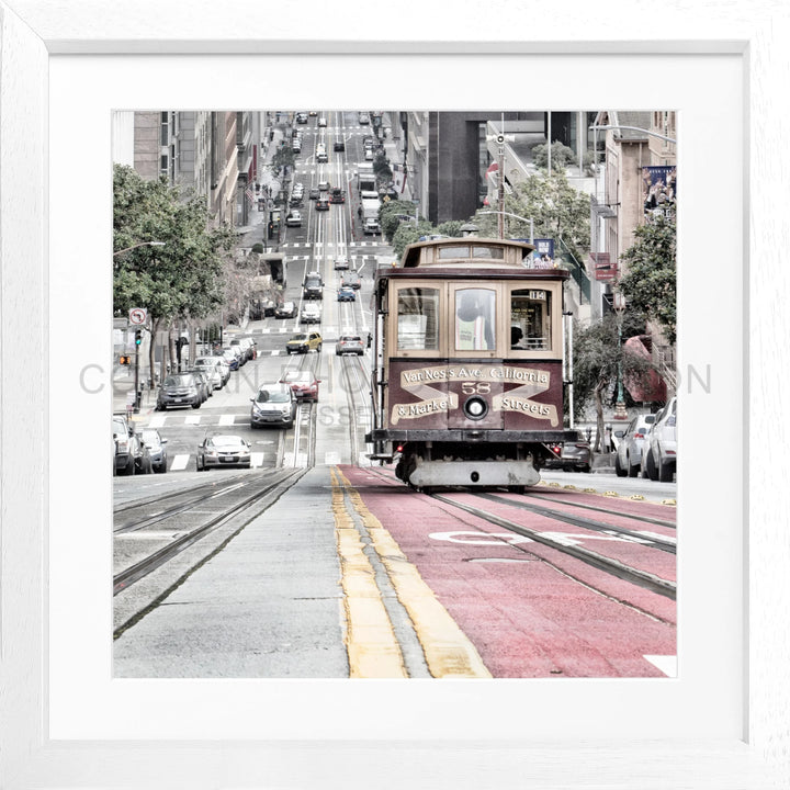 Poster ’Cable Cars’ San Francisco SF30Q - Weiss 3cm