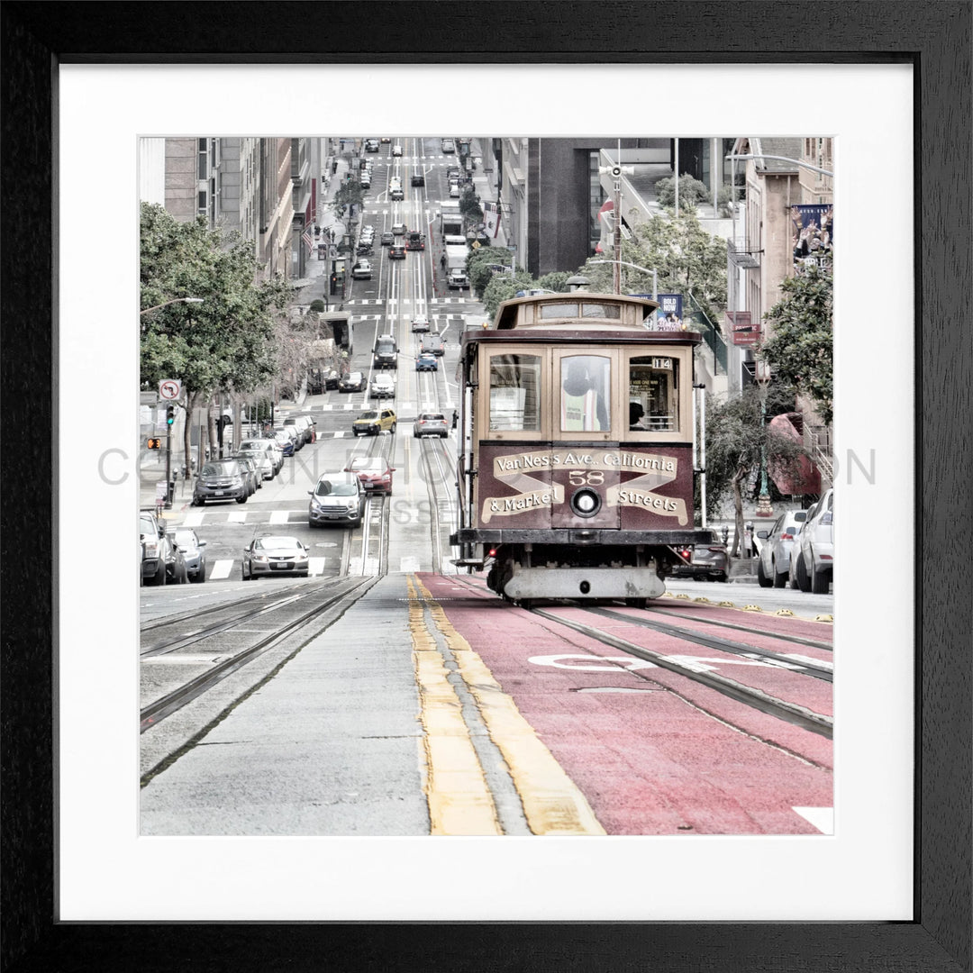 Poster ’Cable Cars’ San Francisco SF30Q - Schwarz 3cm