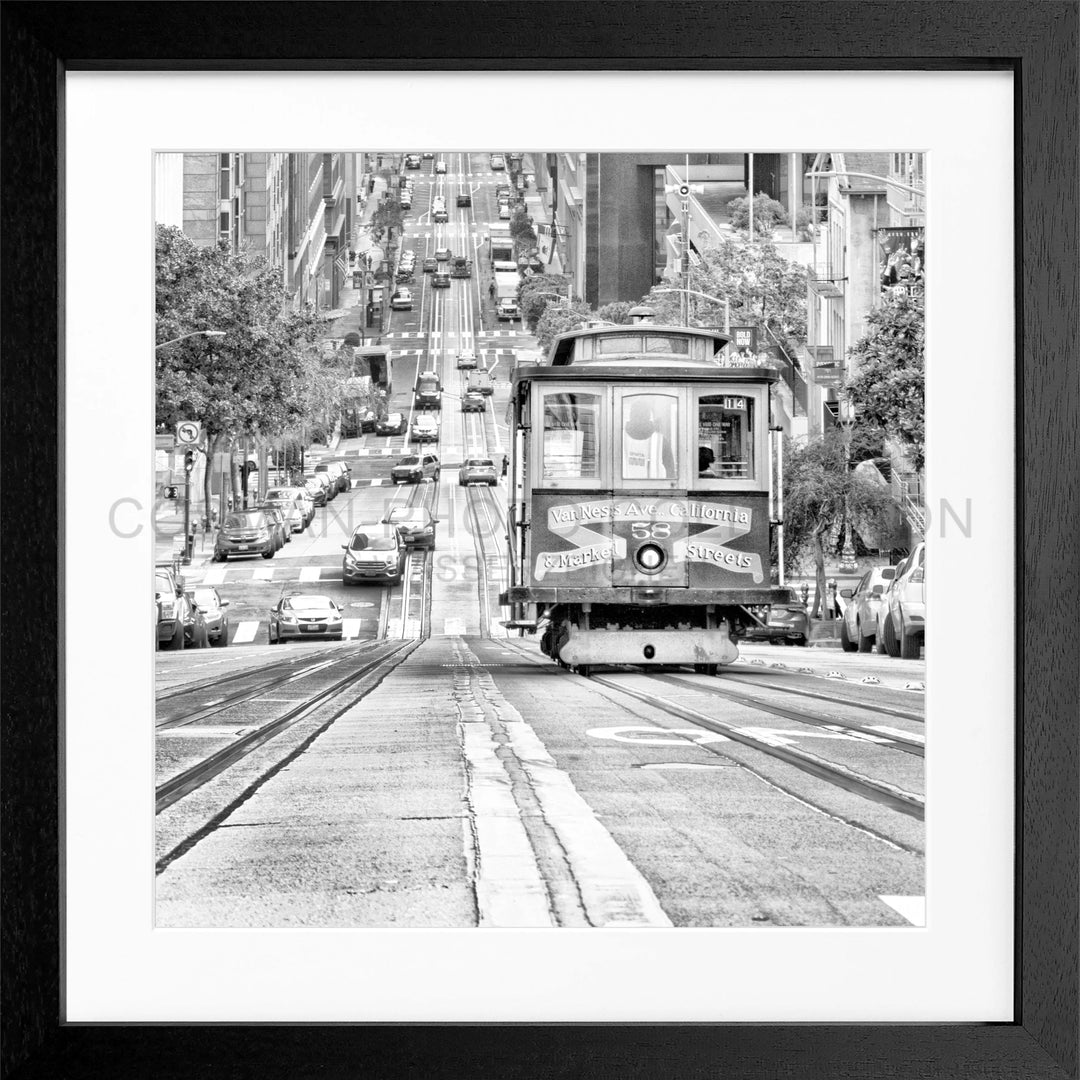 Poster ’Cable Cars’ San Francisco SF30Q - Schwarz 3cm