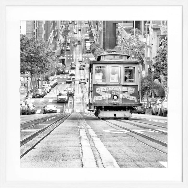 Poster ’Cable Cars’ San Francisco SF30Q - Weiss 1.5cm