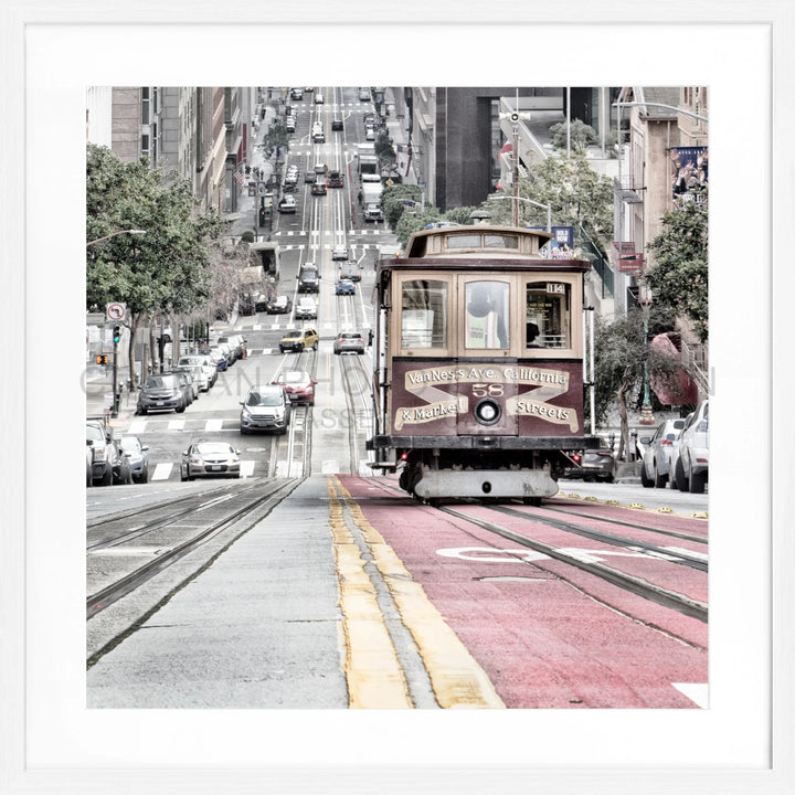 Poster ’Cable Cars’ San Francisco SF30Q - Weiss 1.5cm