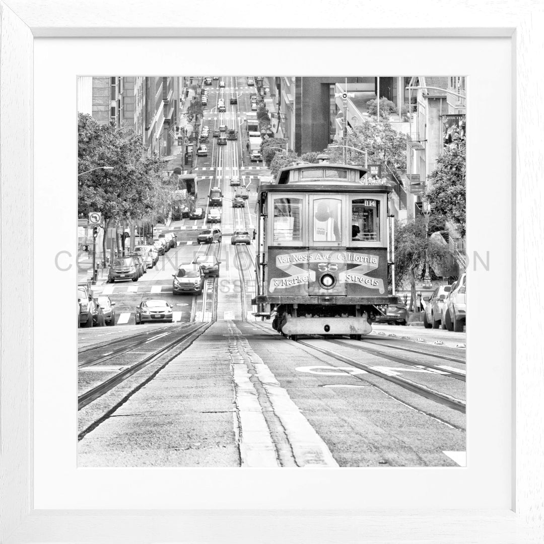 Poster ’Cable Cars’ San Francisco SF30Q - Weiss 3cm