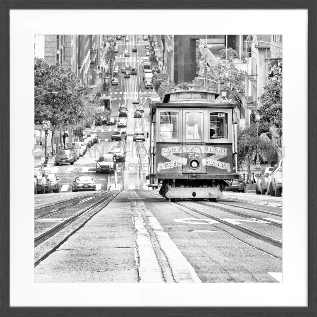 Poster ’Cable Cars’ San Francisco SF30Q - Schwarz matt