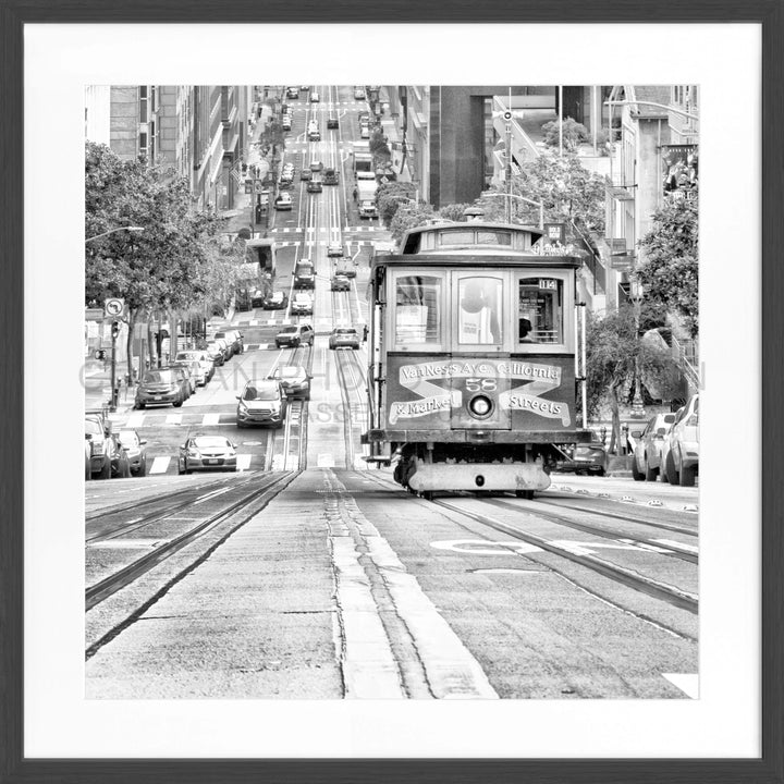 Poster ’Cable Cars’ San Francisco SF30Q - Schwarz matt