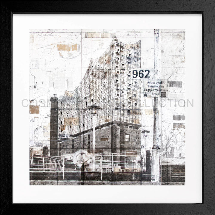 Poster ’Elbphilharmonie’ Hamburg GM03Q - Rahmenfarbe: