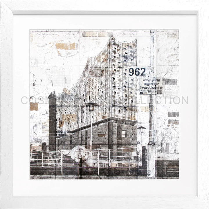 Poster ’Elbphilharmonie’ Hamburg GM03Q - Rahmenfarbe: