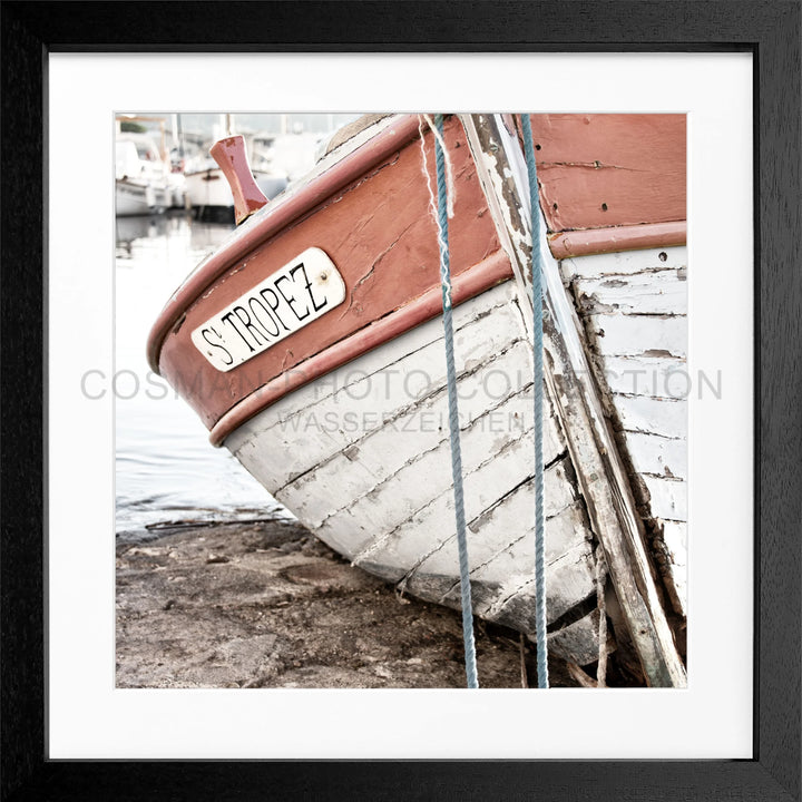 Poster ’Fischerboot’ Saint Tropez ST27Q - Schwarz 3cm