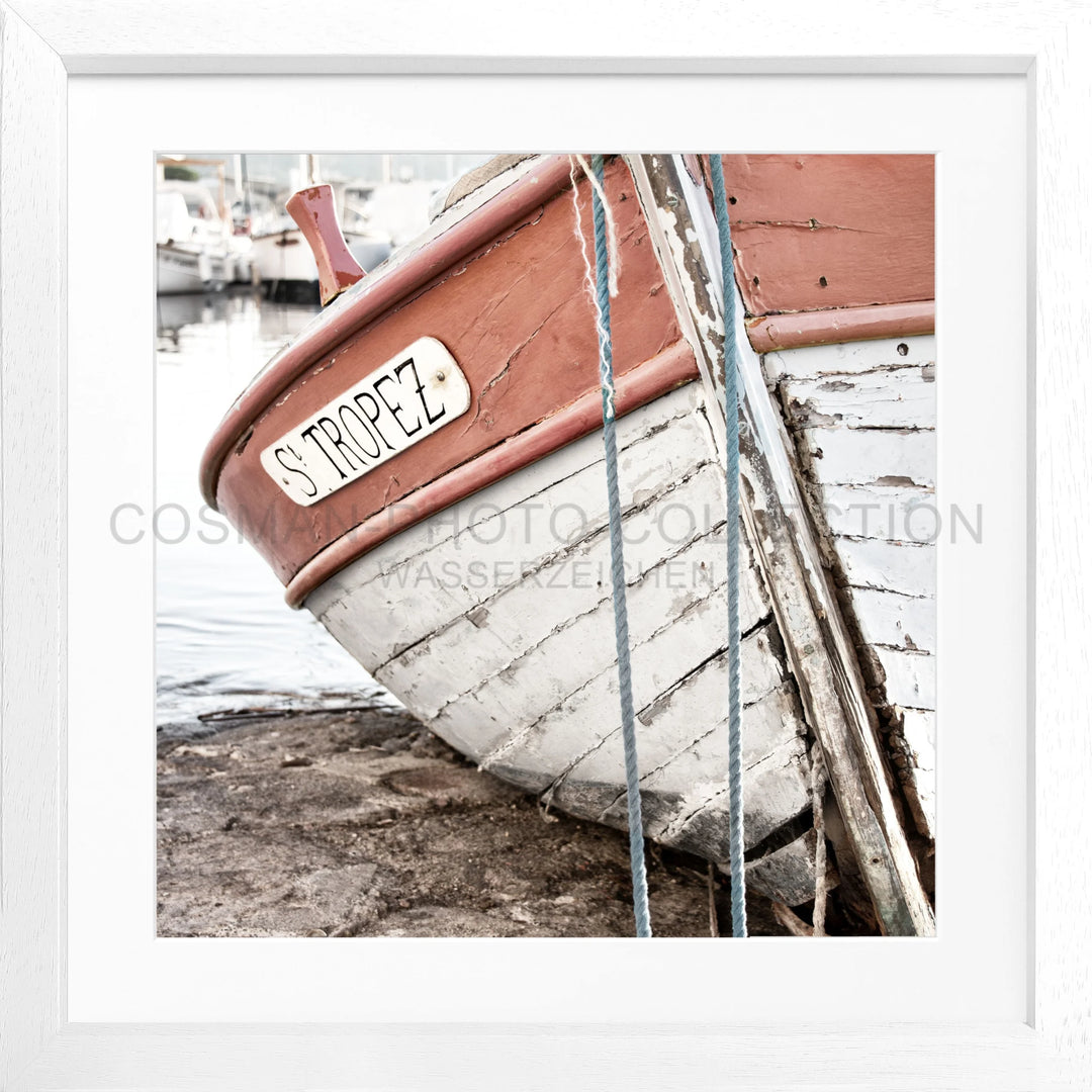 Poster ’Fischerboot’ Saint Tropez ST27Q - Weiss 3cm