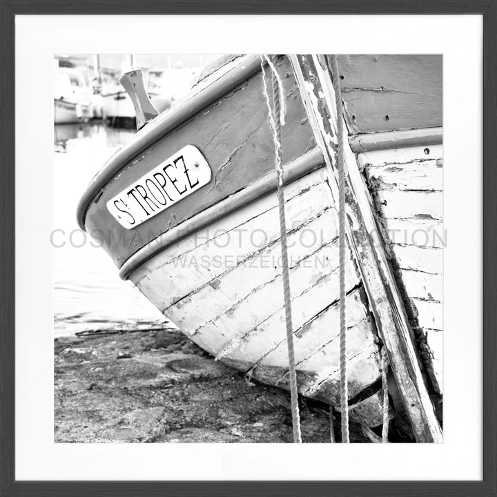 Poster ’Fischerboot’ Saint Tropez ST27Q - Schwarz matt