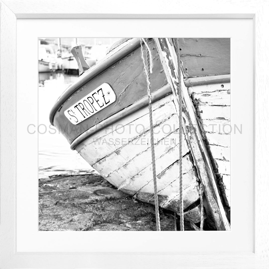 Poster ’Fischerboot’ Saint Tropez ST27Q - Weiss 3cm