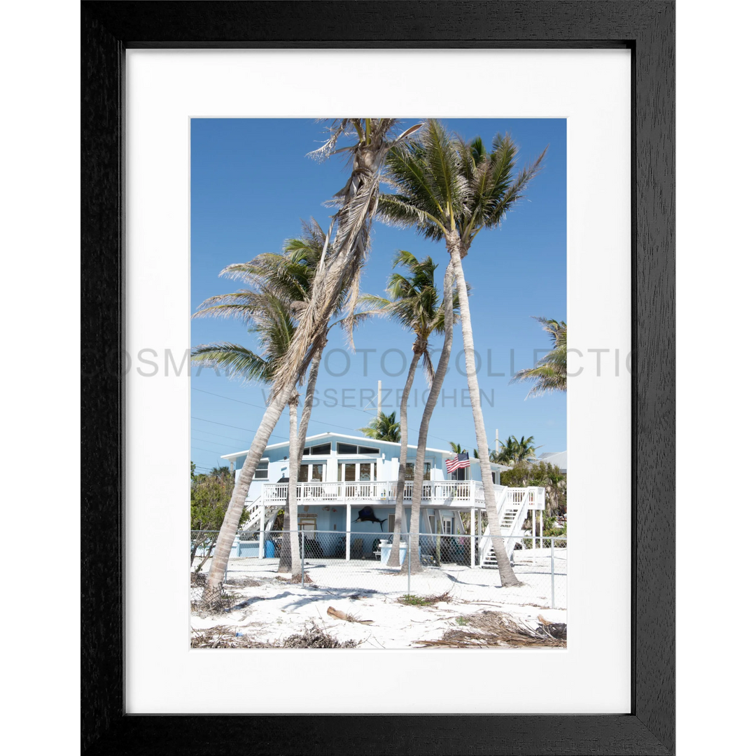 Poster Florida Key West ’Beach House’ FL26 - Schwarz