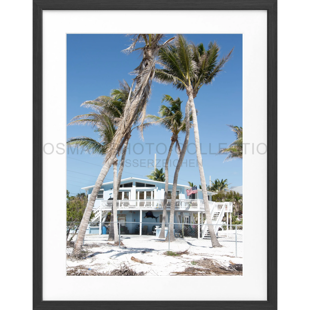 Poster Florida Key West ’Beach House’ FL26 - Schwarz