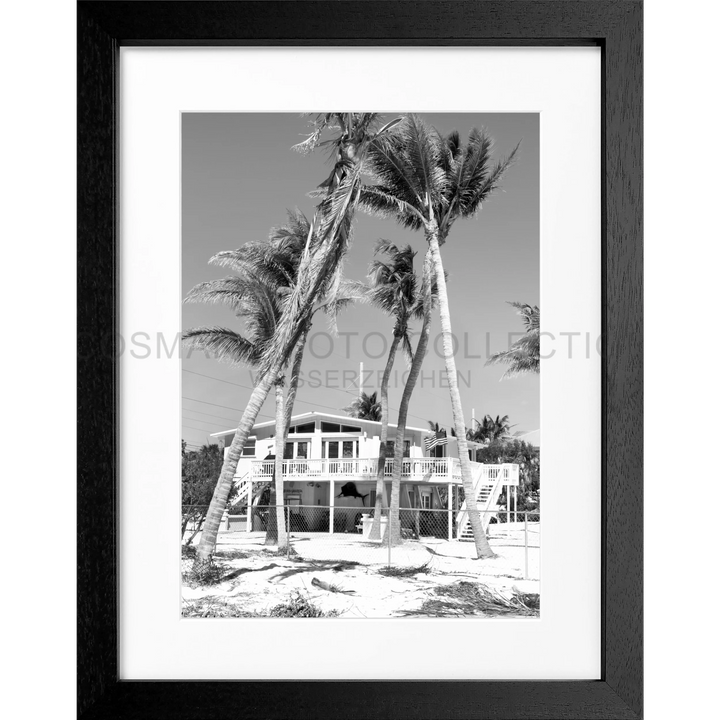 Poster Florida Key West ’Beach House’ FL26 - Schwarz