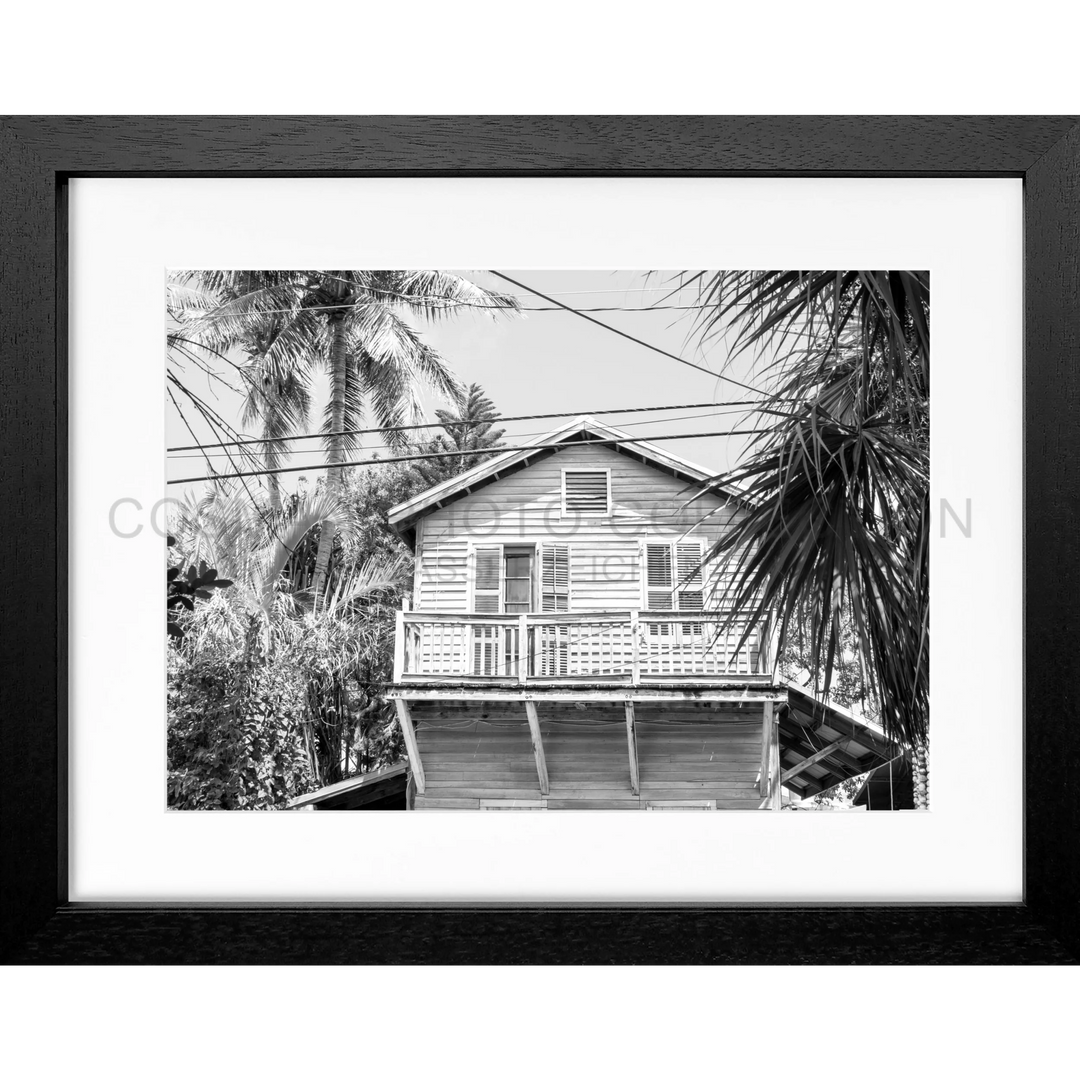 Poster Florida Key West ’Beach House’ FL46 - Schwarz