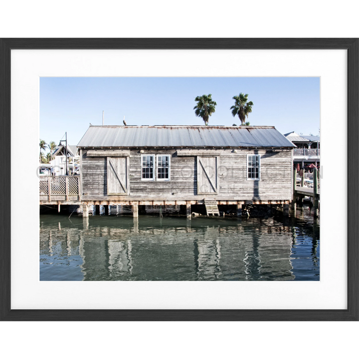 Verwitterte Holzhütte über Wasser in den Florida Keys, Poster Florida Key West FL02