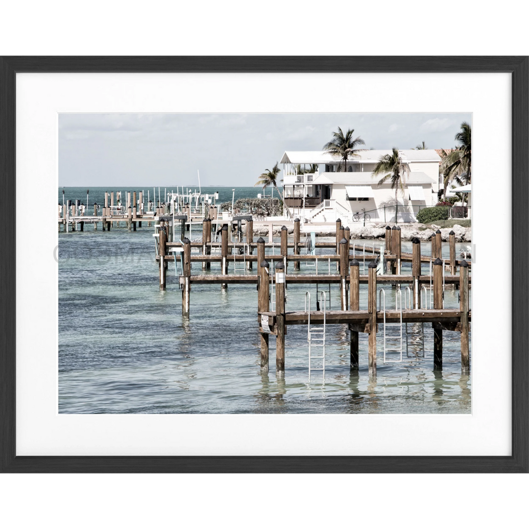 Poster Florida Keys ’Beach House’ FL04 - Schwarz matt