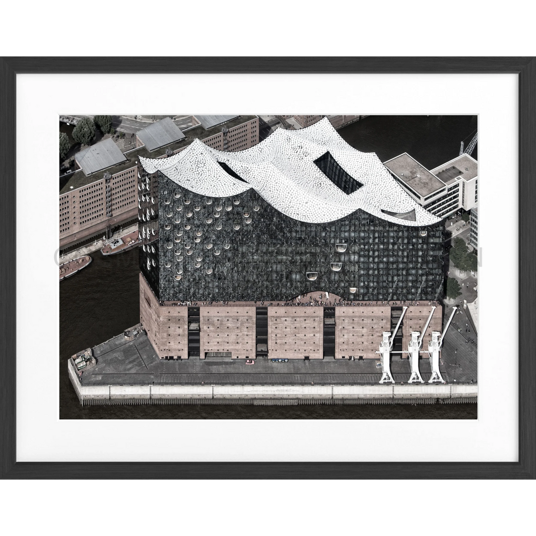 Poster Hamburg Elbphilharmonie HH04A - Schwarz matt 1.5cm