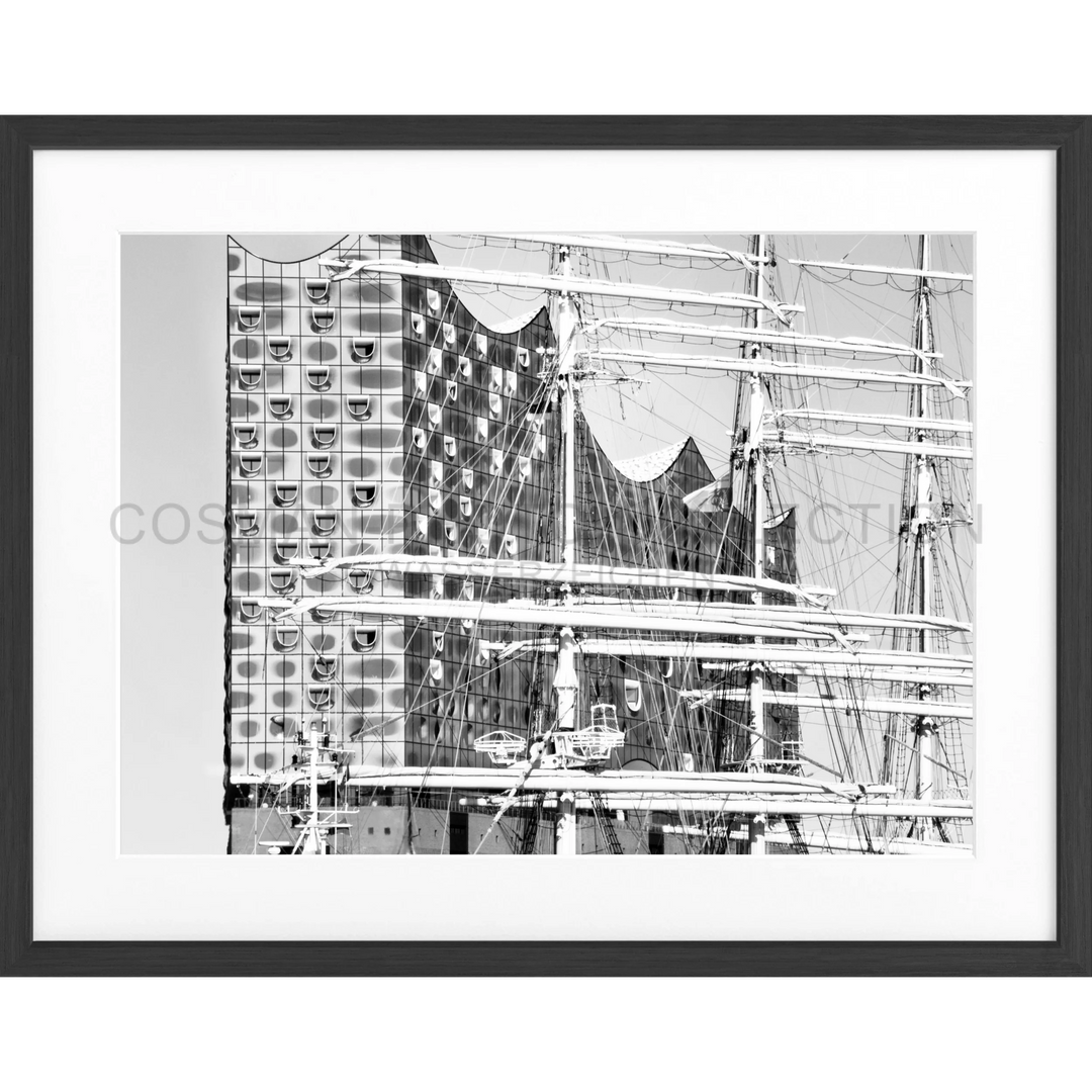 Poster Hamburg Elbphilharmonie HH18A - Schwarz matt 1.5cm