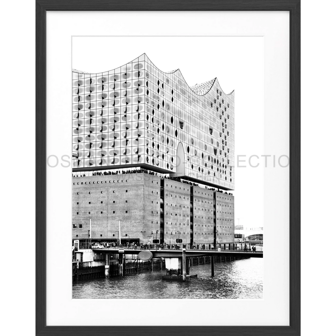 Poster Hamburg Elphi 1 - Schwarz matt 1.5cm / S (25cm x