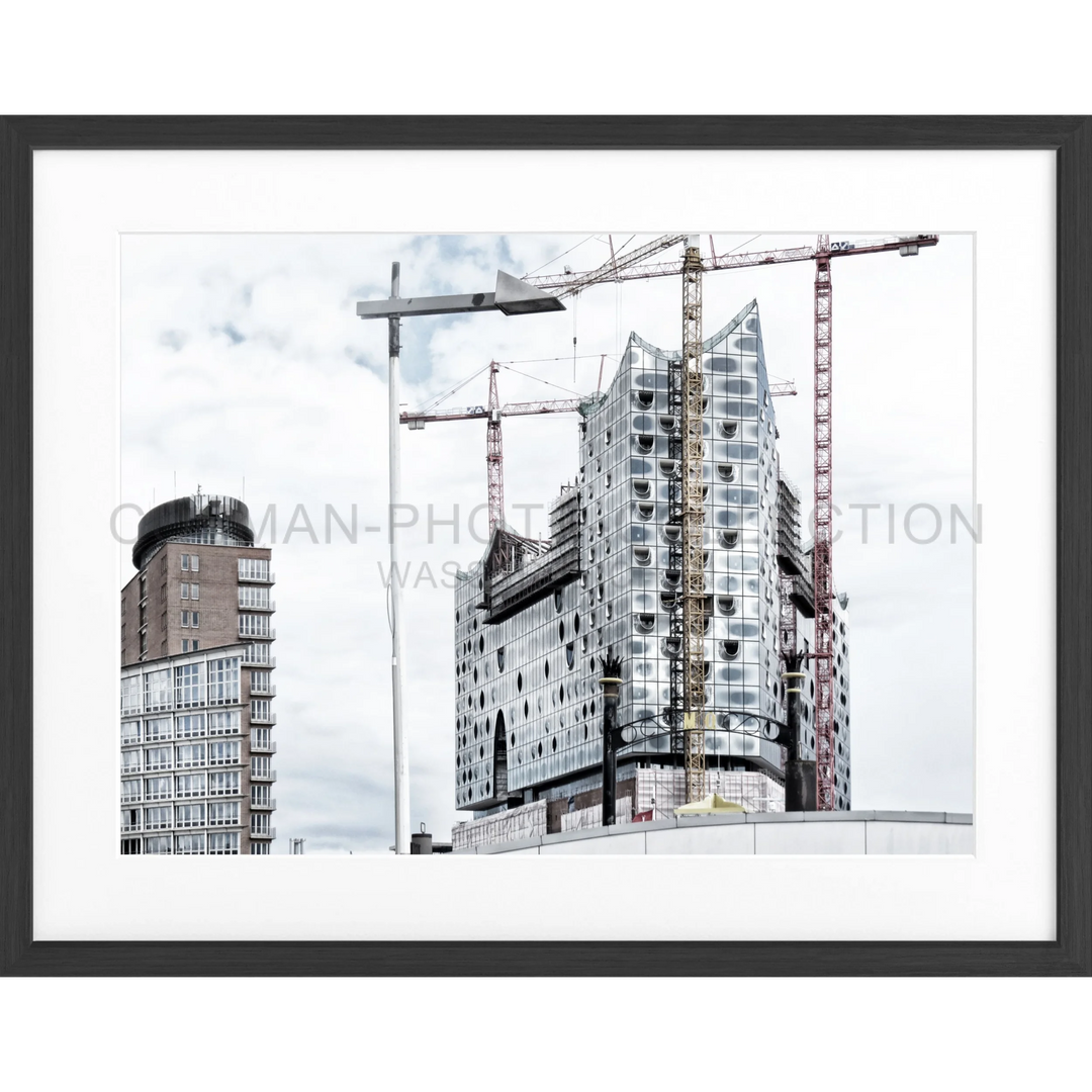 Poster Hamburg ’Elphi’ HH23 - Schwarz matt 1.5cm / S