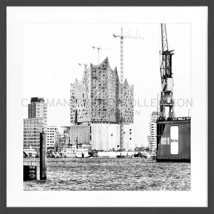 Poster Hamburg ’Elphi’ HH48 - Schwarz matt 1.5cm