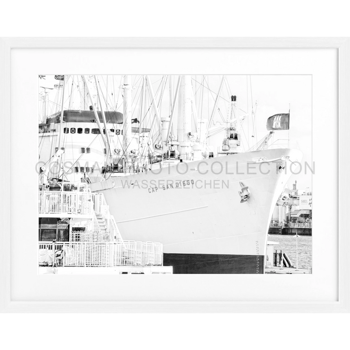 Poster Hamburg Hafen ’Cap San Diego’ HH10A - Weiss