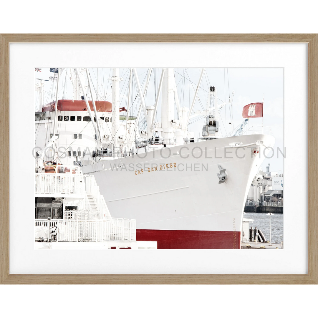 Poster Hamburg Hafen ’Cap San Diego’ HH10A - Eiche