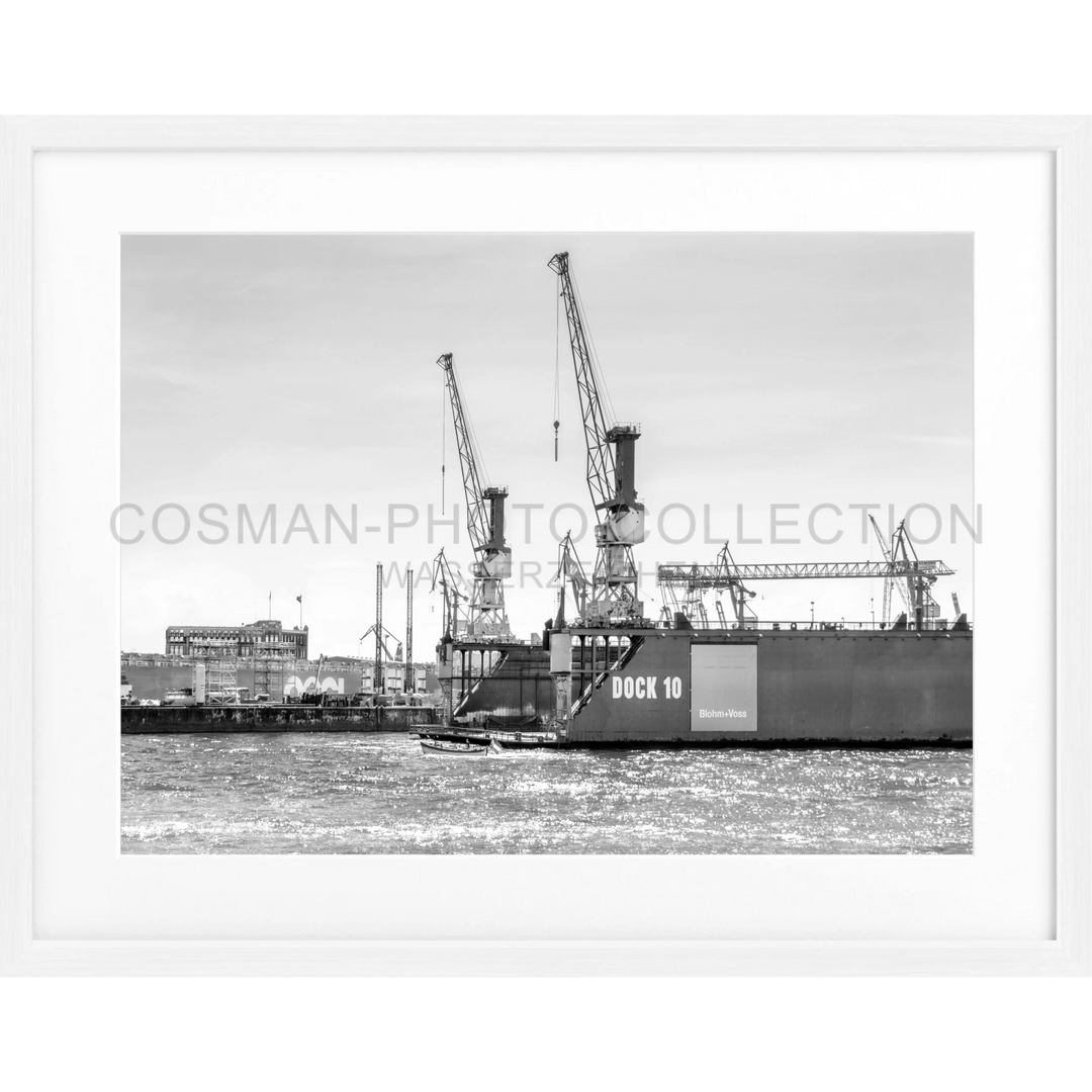 Poster Hamburg Hafen ’Dock 10’ HH34 - Weiss 1.5cm / S