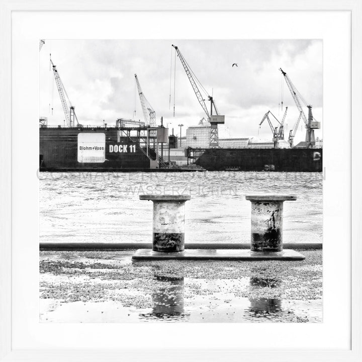 Poster Hamburg Hafen ’DOCK 11’ HH05KQ - Weiss 1.5cm