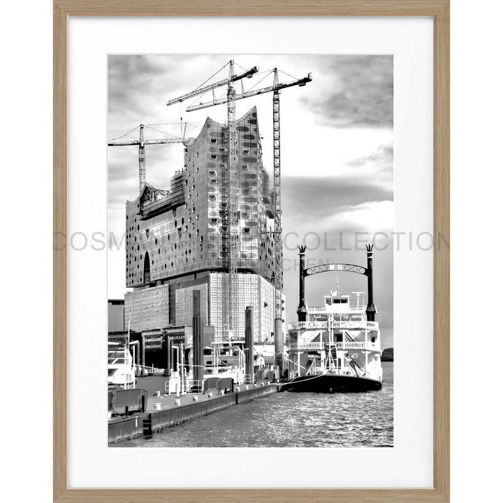 Poster Hamburg Hafen ’Elphi’ HH01 - Eiche Furnier 1.5cm