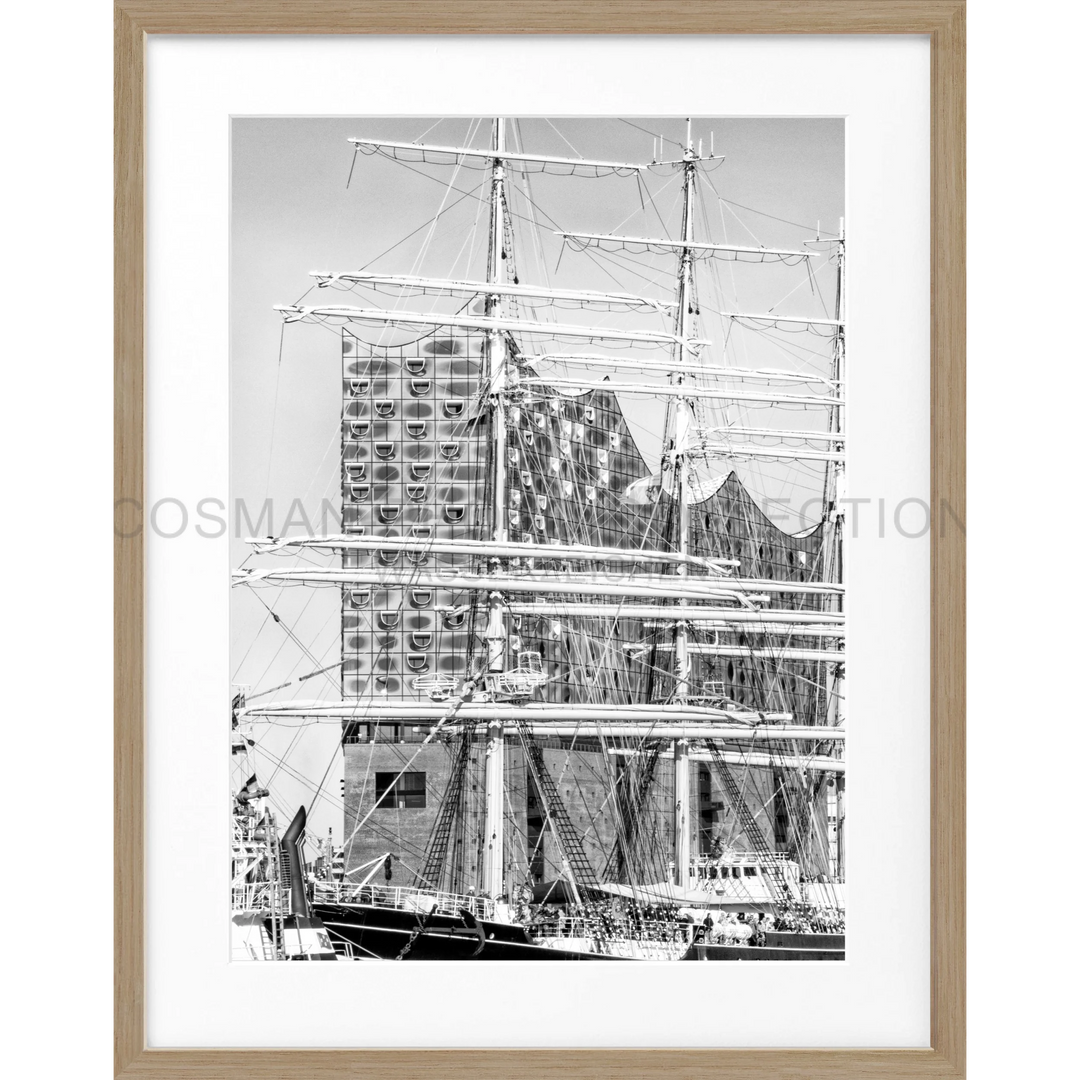 Poster Hamburg Hafen ’Elphi’ HH18 - Eiche Furnier 1.5cm