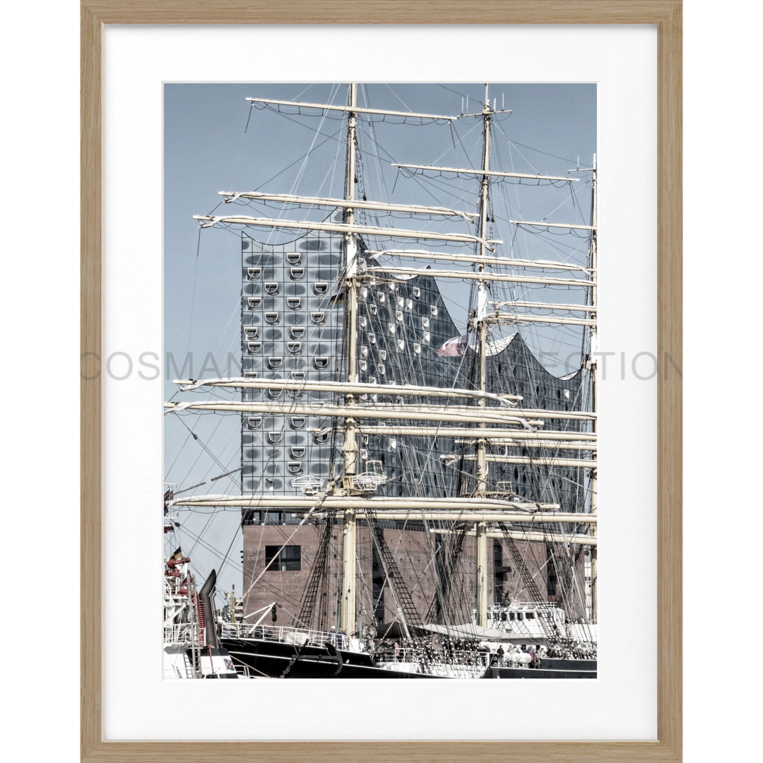 Poster Hamburg Hafen ’Elphi’ HH18 - Eiche Furnier 1.5cm