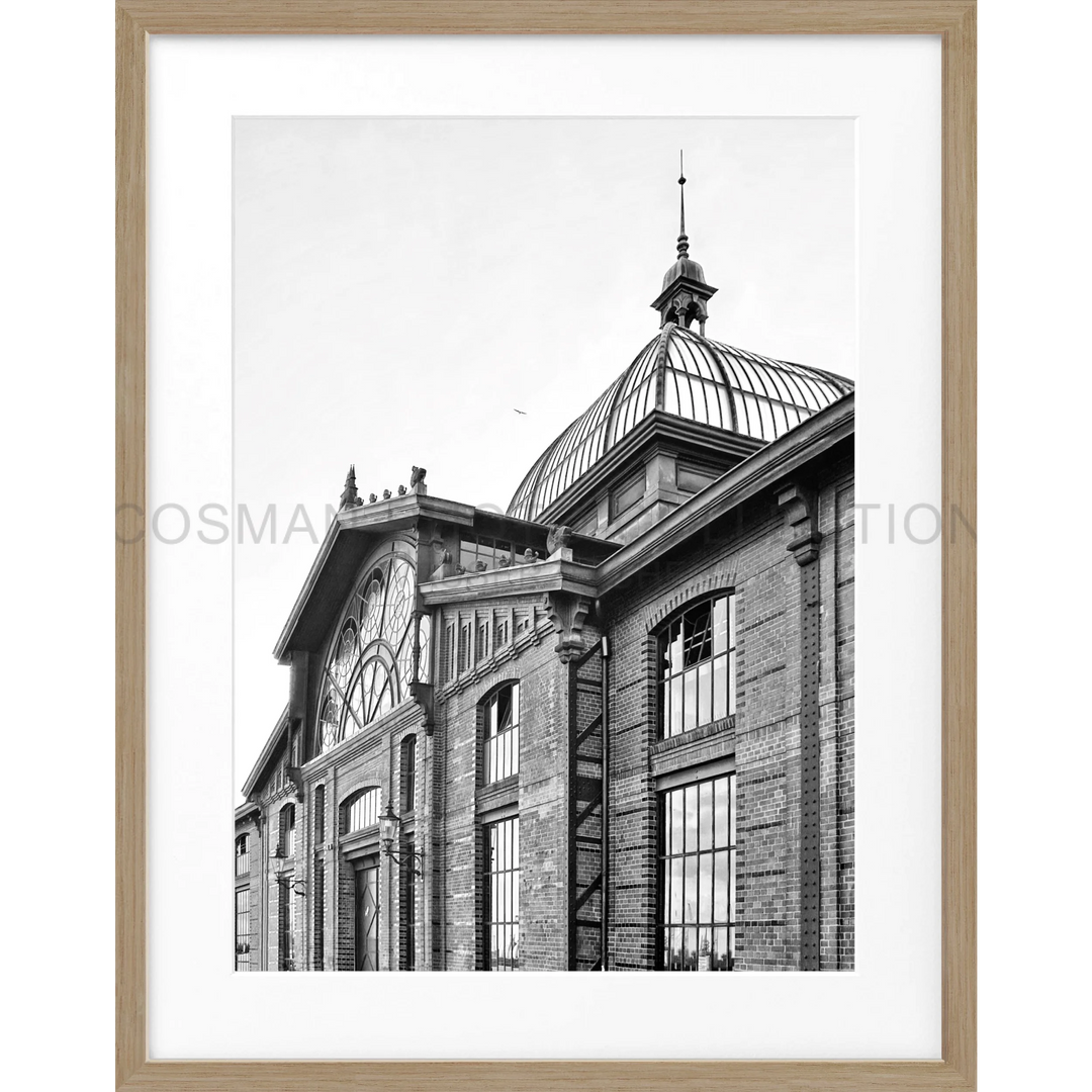 Poster Hamburg Hafen ’Fischmarkt’ HH02B - Eiche Furnier