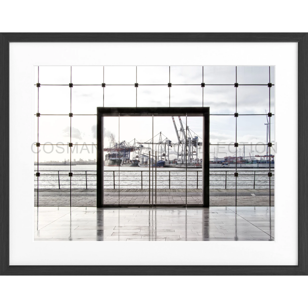 Poster Hamburg Hafen HH33A - Schwarz matt 1.5cm / S (31cm x