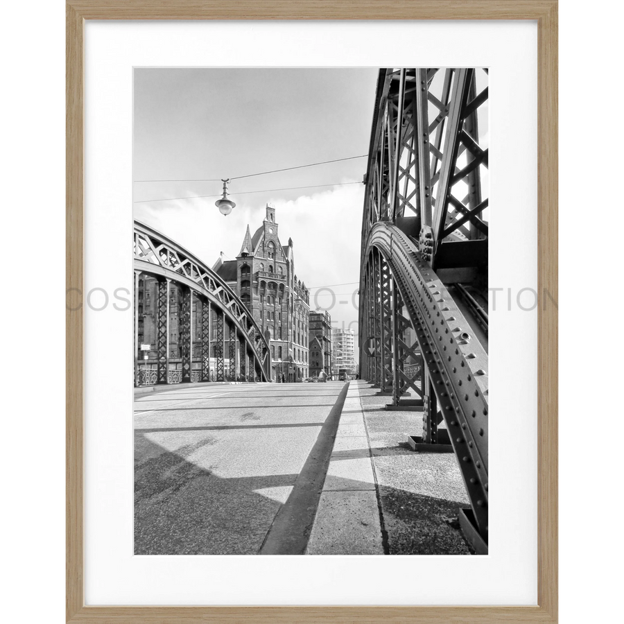 Poster Hamburg ’Speicherstadt’ HH29 - Eiche Furnier