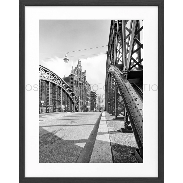 Poster Hamburg ’Speicherstadt’ HH29 - Schwarz matt