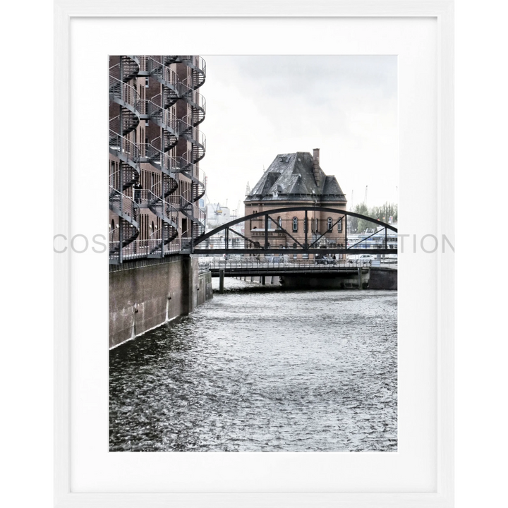 Poster Hamburg ’Speicherstadt’ HH46C - Weiss 1.5cm / S