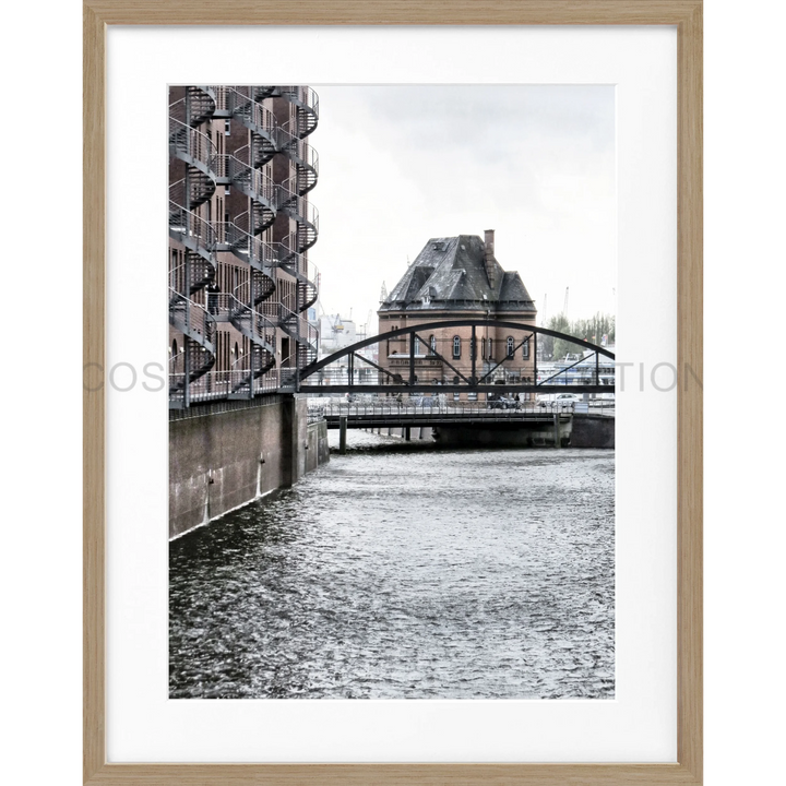 Poster Hamburg ’Speicherstadt’ HH46C - Eiche Furnier