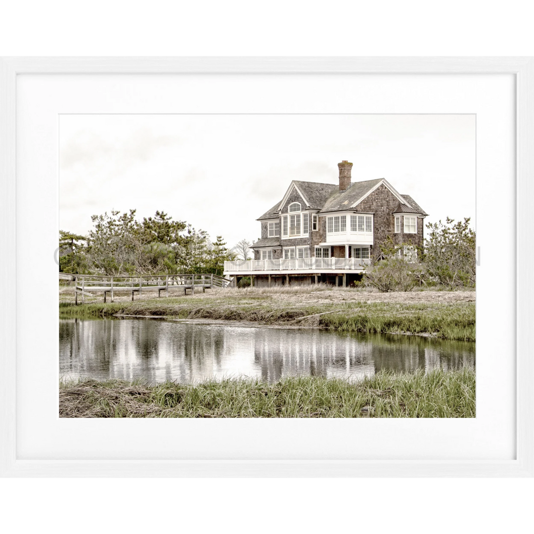 Poster Hamptons Long Island ’Beach House’ HM19 - Weiss