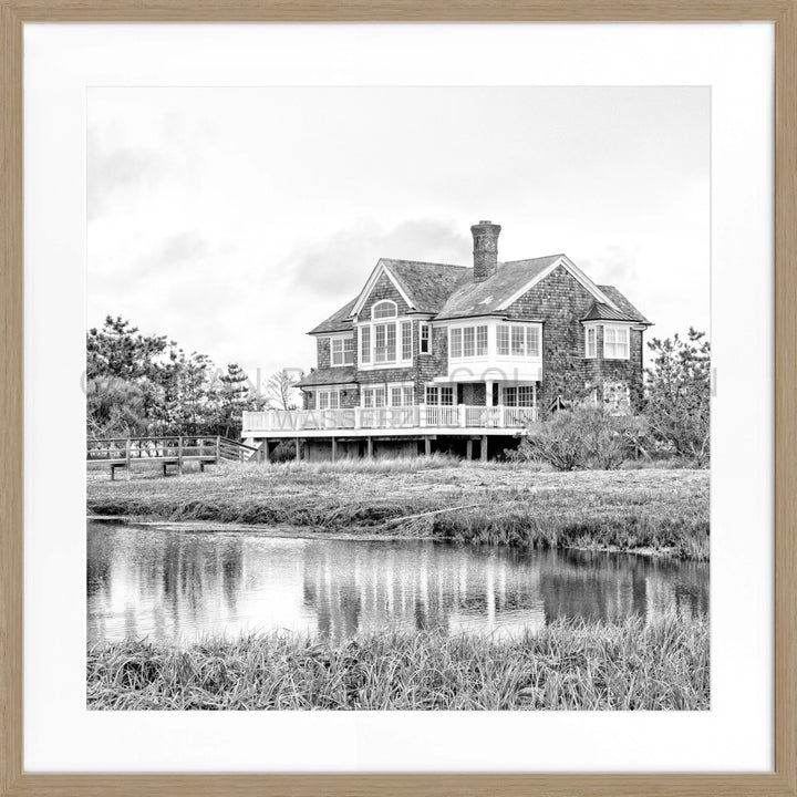 Poster Hamptons Long Island ’Beach House’ HM19Q - Eiche