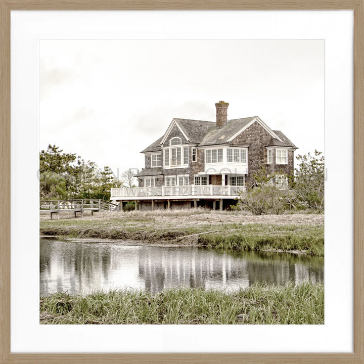 Poster Hamptons Long Island ’Beach House’ HM19Q - Eiche