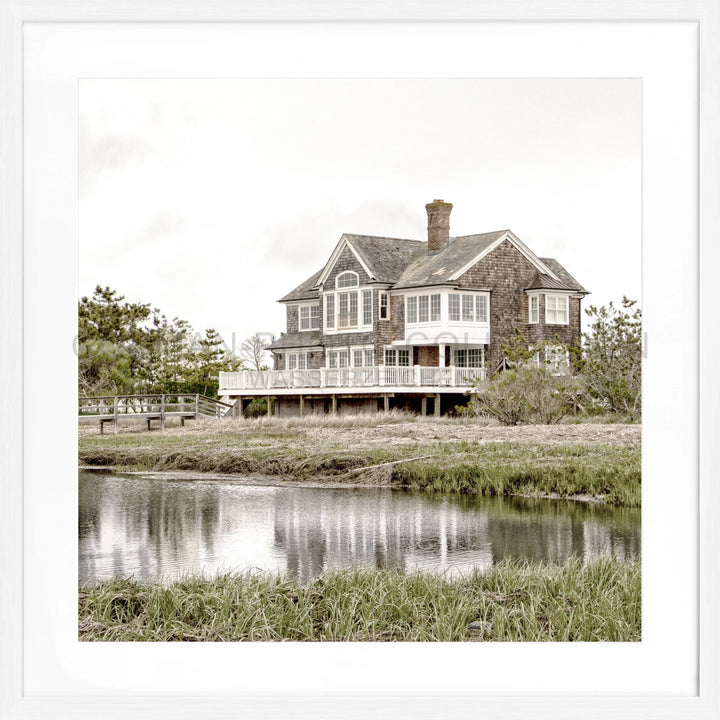 Poster Hamptons Long Island ’Beach House’ HM19Q - Weiss