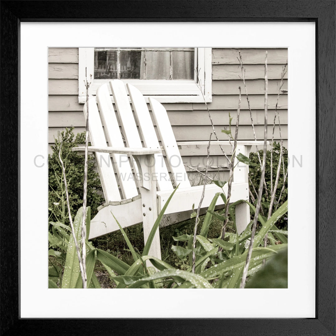 Poster Hamptons Long Island ’Deckchair’ HM14Q - Schwarz