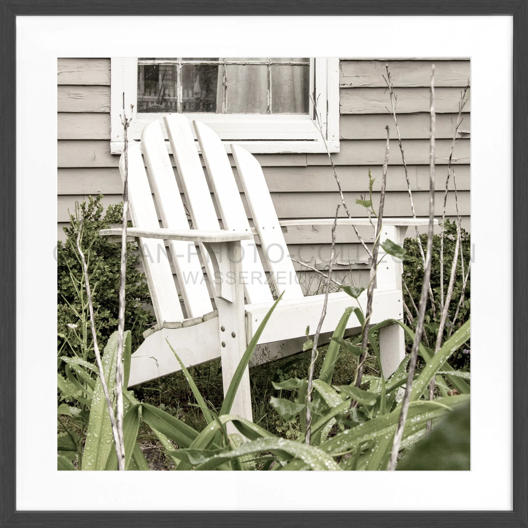 Poster Hamptons Long Island ’Deckchair’ HM14Q - Schwarz