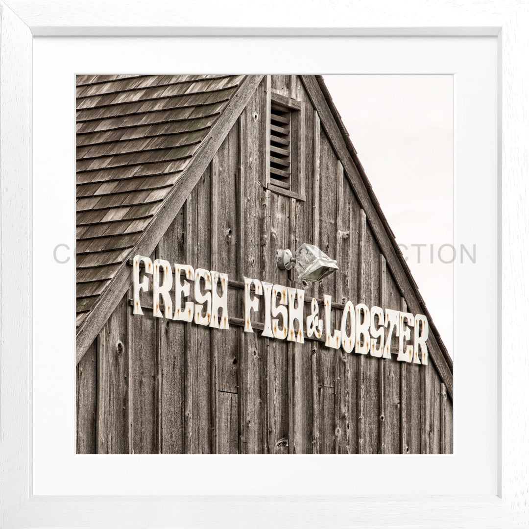 Poster Hamptons Long Island ’ Fresh Fish’ HM33Q - Weiss